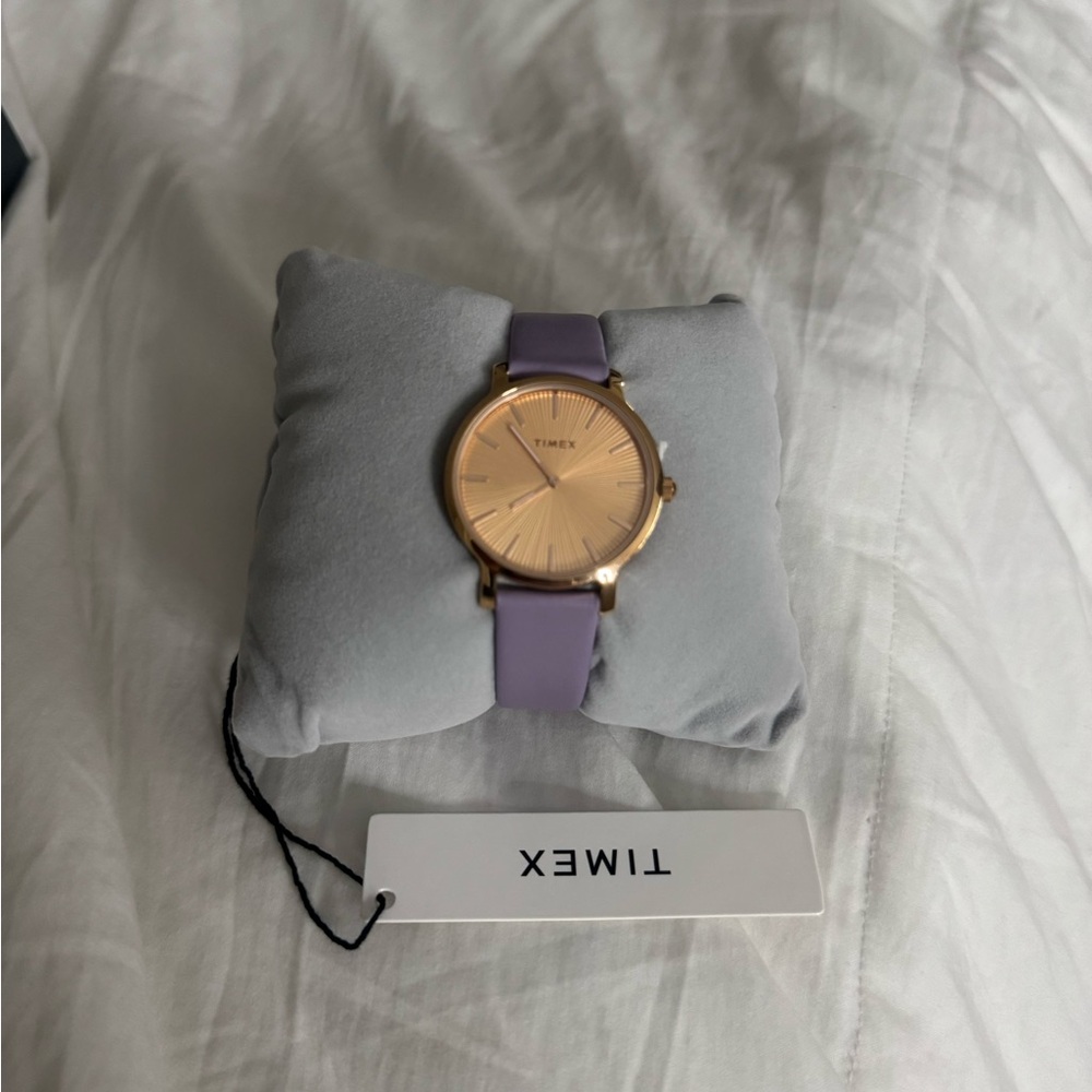 Timex Gold Dial with Purple Strap Women's Watch
